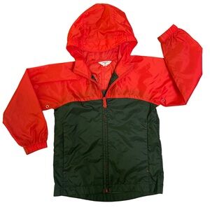 Lands’ End Little Kids Rain Jacket - Green & Orange - little kids Small (size 4)